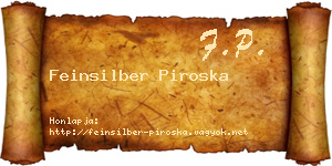 Feinsilber Piroska névjegykártya